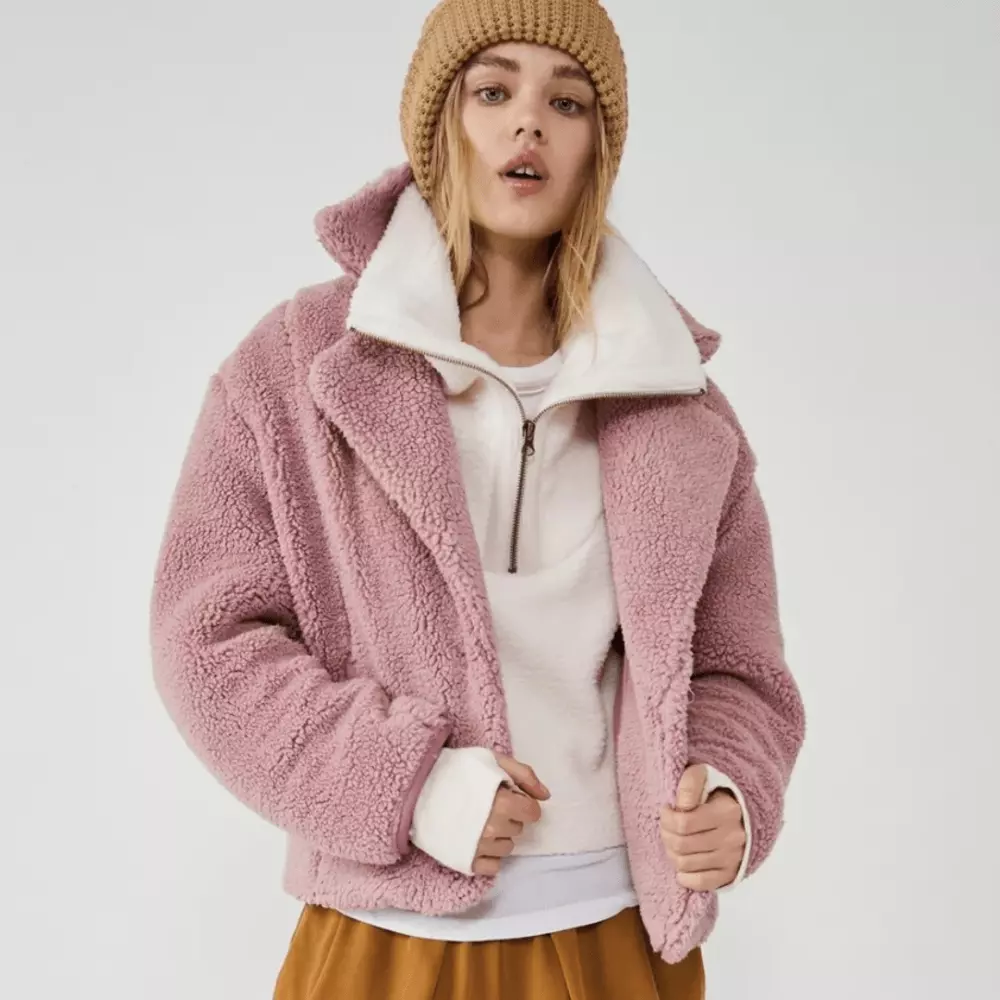 Pink cozy jacket cheap