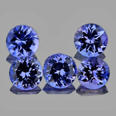 3.80 mm 5 pieces Round Natural Intense Purple Blue Tanzanite