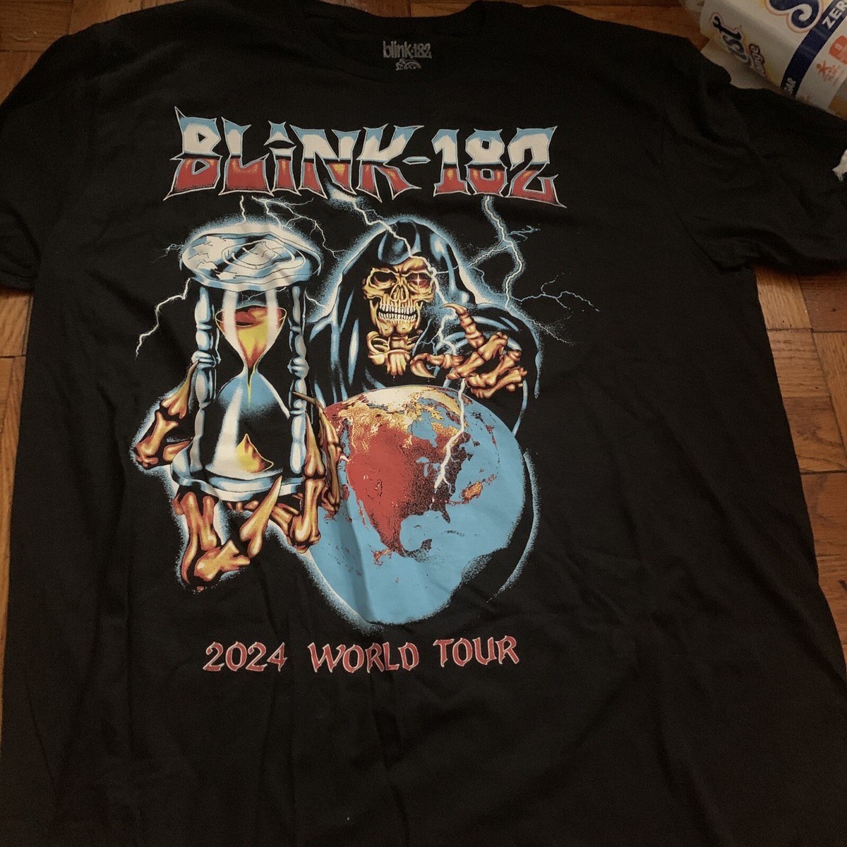 2024 BLINK 182 SHIRT 2XL WORLD TOUR CONCERT BLACK METAL ONE MORE