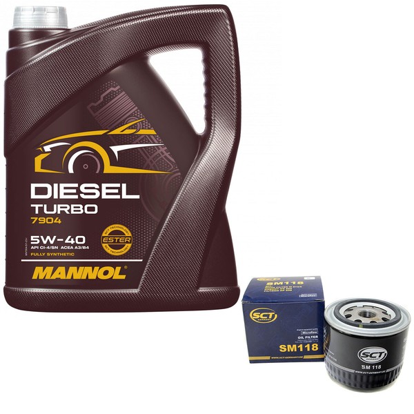MotoröL Set 5W40 5 Liter + ÖLfilter SM 118 FüR Opel Arena Kasten 1.9 D 44KW 60PS-image