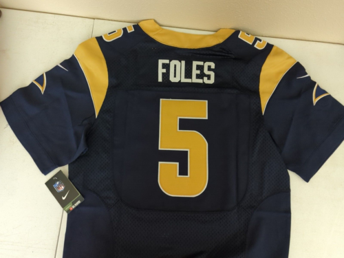 NWT Nike Nick Foles #5 Los Angeles Rams NFL Football Jersey Size 44 On Field Blu - Picture 1 of 10
