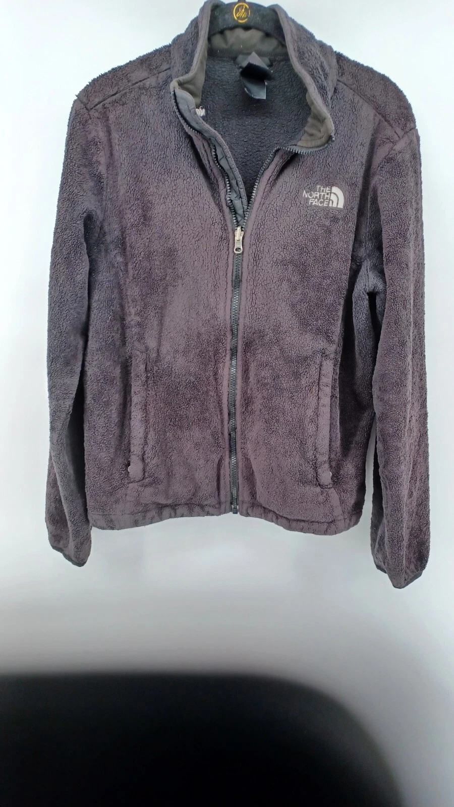 The North Face Women's Fleece Zip-Up Jacket Coat Black Medium Mock Neck.