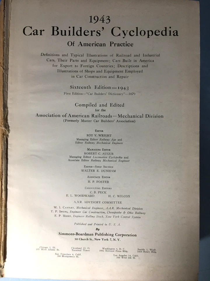 Car Builders' Cyclopedia 1943 edition (16th) C-5 Good Condition-see description - Image 4 of 4