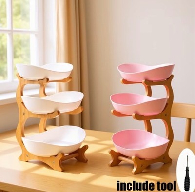 3-layer Luxurious & Elegant Fruit Rack Nordic Luxury Style, 3-layer Fruit Bowl