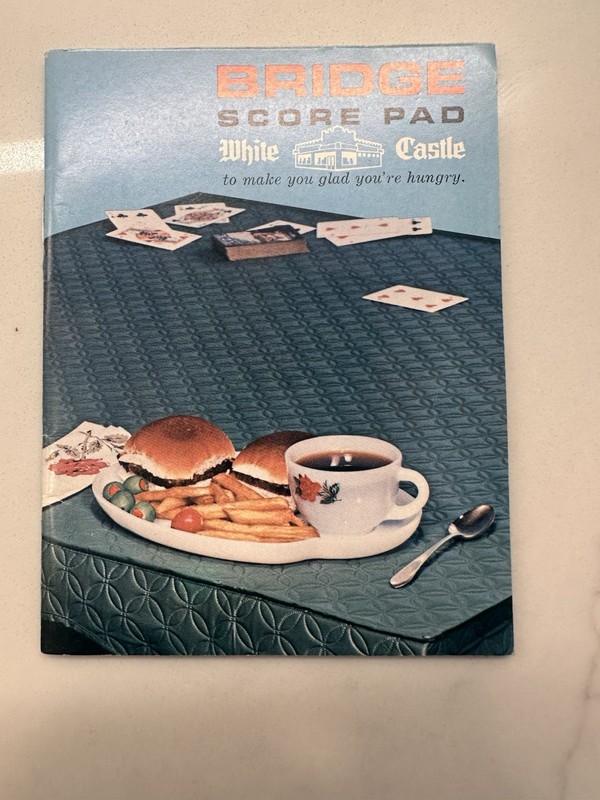 White Castle Promo MCM Bridge Score Tablet Booklet Louisville, KY
