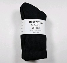 Rototo Organic Cotton Blend Daily 3 Pack All Pile, Pile Crew, Rib Socks Size M