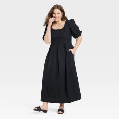 knee length dresses for ladies Elegant Black Diana Midi Dress main image 0