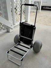 BEACH-WHEELS Deluxe HANDY Beach Cart, with Larger 12" Wheels, Fully-Collapsible