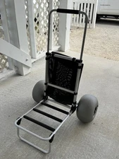 BEACH-WHEELS Deluxe HANDY Beach Cart, with Larger 12" Wheels, Fully-Collapsible