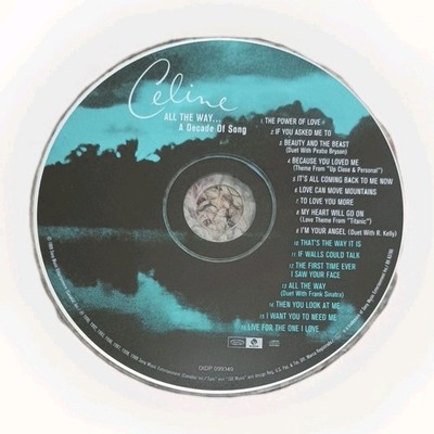 All The Way...A Decade of Song - Celine Dion (CD: 1999) No Artwork 