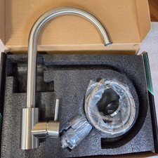 High Arc Kitchen Swivel Spout Single Handle Faucet Mixer Tap Brushed Nickel