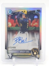 BRADY EBEL 2025 BOWMAN CHROME DRAFT REFRACTOR 1ST ROOKIE AUTO /499 Q4920