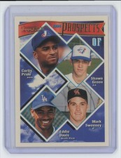 1994 TOPPS CURTIS PRIDE/SHAWN GREEN/MARK SWEENEY/EDDIE DAVIS ROOKIE MONTREAL