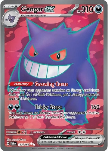 Pokemon Gengar ex Scarlet & Violet: Temporal Forces 193/162 Holofoil NM
