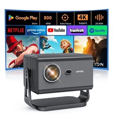 LED 4K Projector Home Bluetooth Video Theater 800ANSI Lumens Auto Focus 1080P
