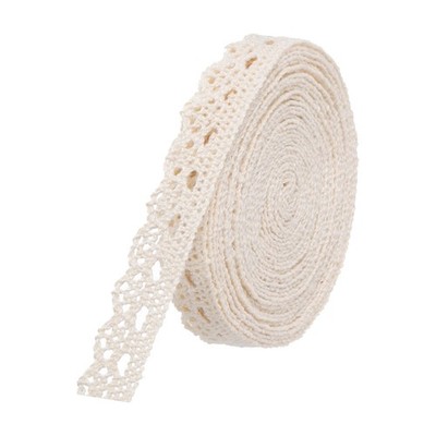 Lace Trim Ribbon 10 Yards 0.51 Inch Cotton Elastic Trim Beige Style 18