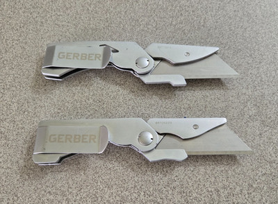 2 Gerber EAB Lite Folding Utility Knife Money Clip Box Cutter Lot Used
