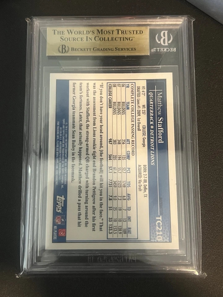 2009 Topps Chrome - Matthew Stafford #TC210 Refractor (RC) - Image 2 of 2