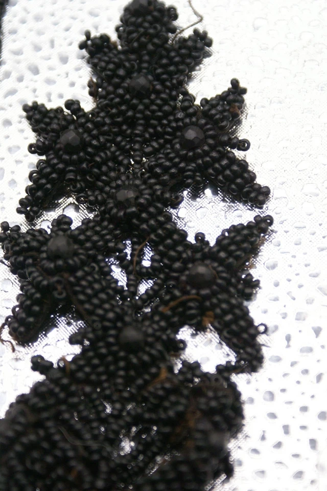 Mourning Beaded Trim Applique Antique Vintage Victorian  Tassel - Image 3 of 3