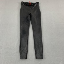 Spanx Leggings Womens Medium Black Faux Leather High Rise Tummy Control Shaping
