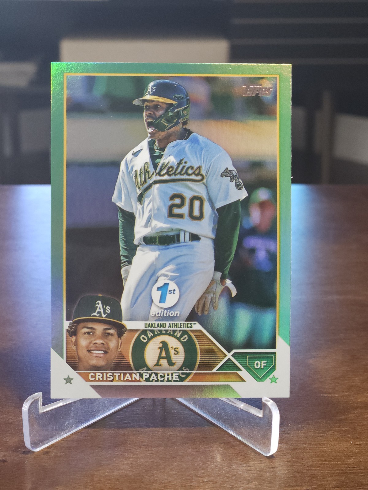 2023 Topps Series 1 1st Edition Cristian Pache #296 Green Foil /150 Mets