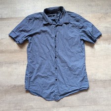 BOSS slim fit Stretch L short sleeve button up Shirt Blue