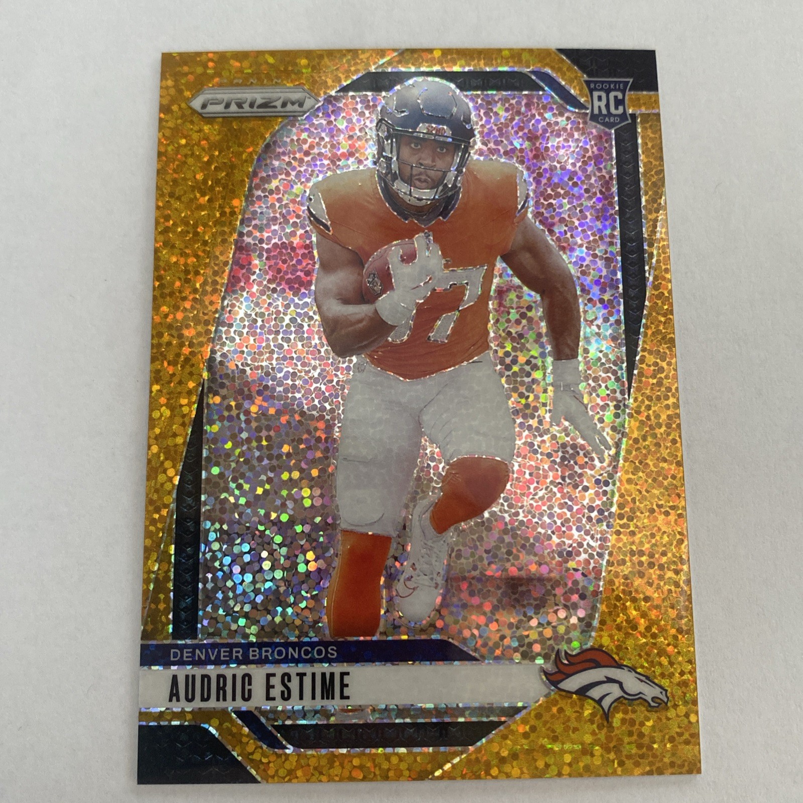 2024 Panini Prizm - Rookies Audric Estime #306 Gold Sparkle Prizm /24 (RC)