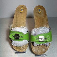 Dr. Scholls Women's The Original Wood Exercise Sandal Lime Green Sz 8-VGUC