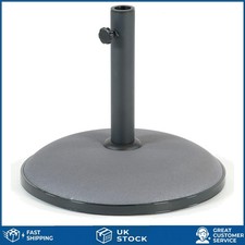 Image of Sturdy 15kg Outdoor Parasol Base - Concrete & Steel Umbrella Stand in Grey