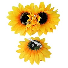 Sunflower Hair Clips and Barrettes for Women and Girls - 3Pcs Yellow Clips for