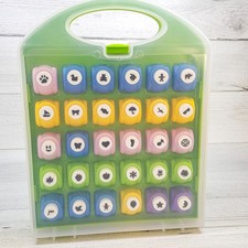 Craft Paper Punch 30pc Set Individual Mini Hole Punches in Case Animals Shapes