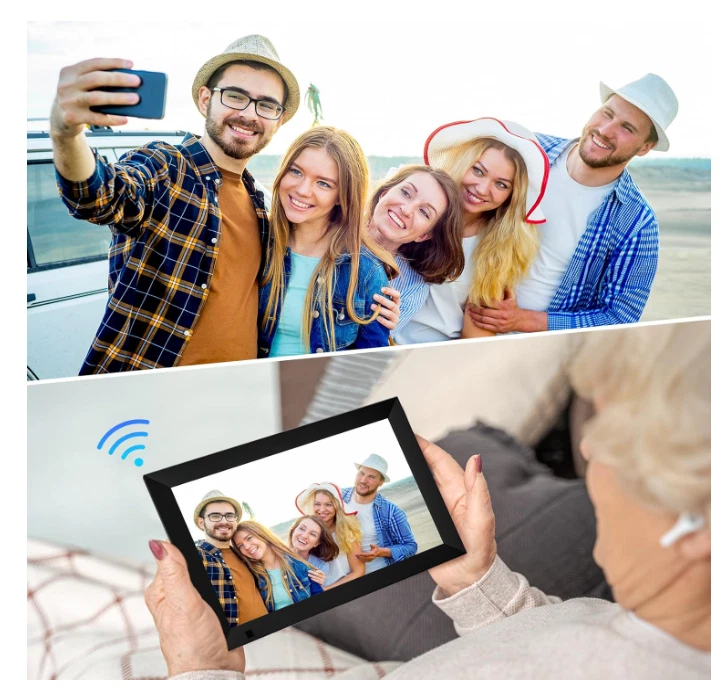 WiFi, Digital Photo Frame, 10.1 inch, Auto-Rotate, Easy Share Photos + Videos - Image 4 of 4