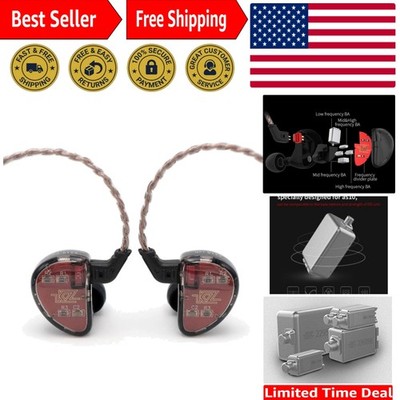 High-Resolution KZ AS10 Earbuds - Five Balanced Armature Drivers, Wired, Black