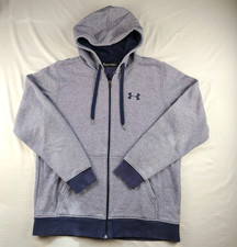 Under Armour Cold Gear Full Zip Hooded Jacket Sz L Women's in Black Fleece Lined