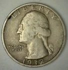 1937 S Washington Silver Quarter Very Fine Circulated VF 25c Coin San Francisco