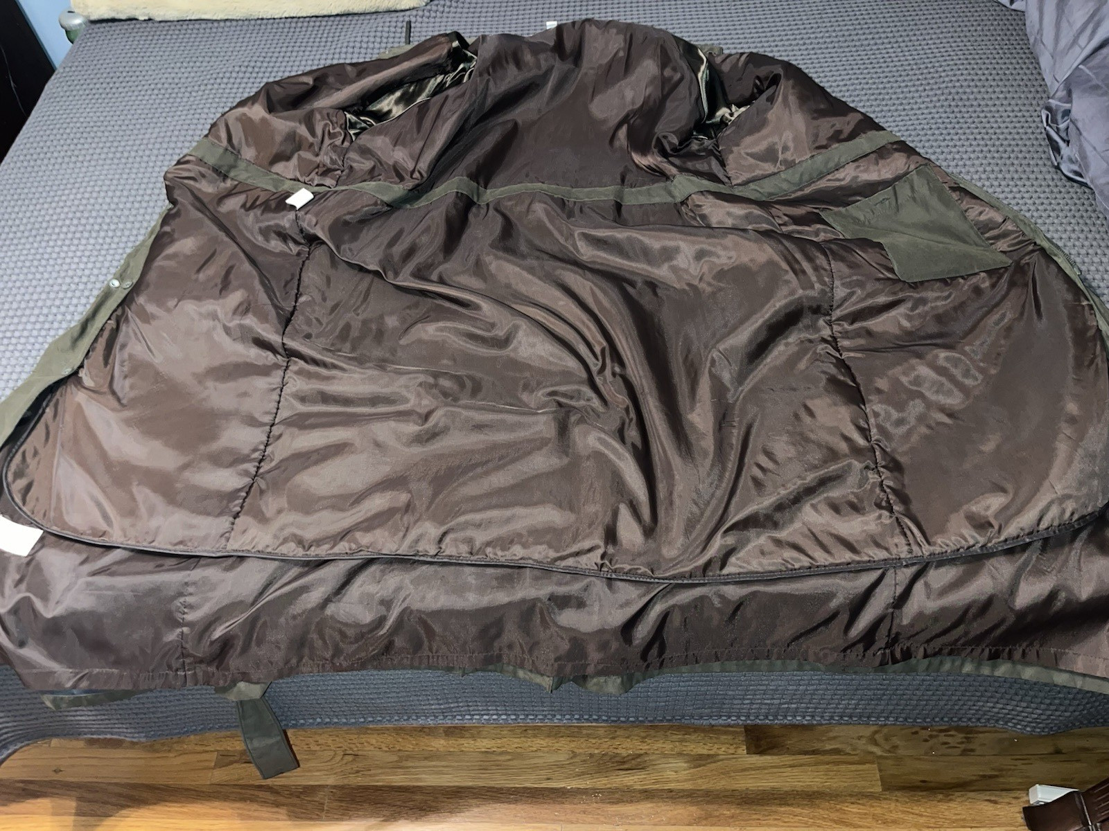 Vtg Towne London Fog  Men's Trench Coat 42 Long Olive  Removable Lining