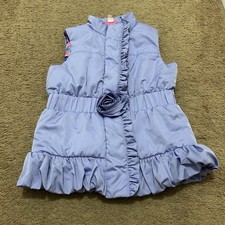 Lilly Pulitzer Girls Size L 8/10 Caylee Lavender Puffer Vest Floral Lined Ruffle