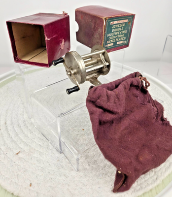 #ad #ad Vintage fishing reel Kalamazoo Kut City 700 Jeweled Reel Box Pouch $49.95