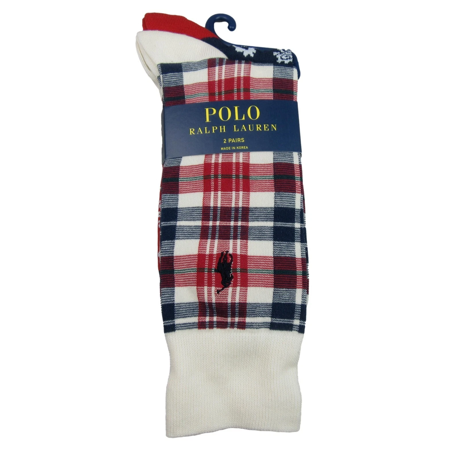 Polo Ralph Lauren Plaid & Bandana Slack Socks Men's Size 6-12.5 (2 PAIRS) NEW