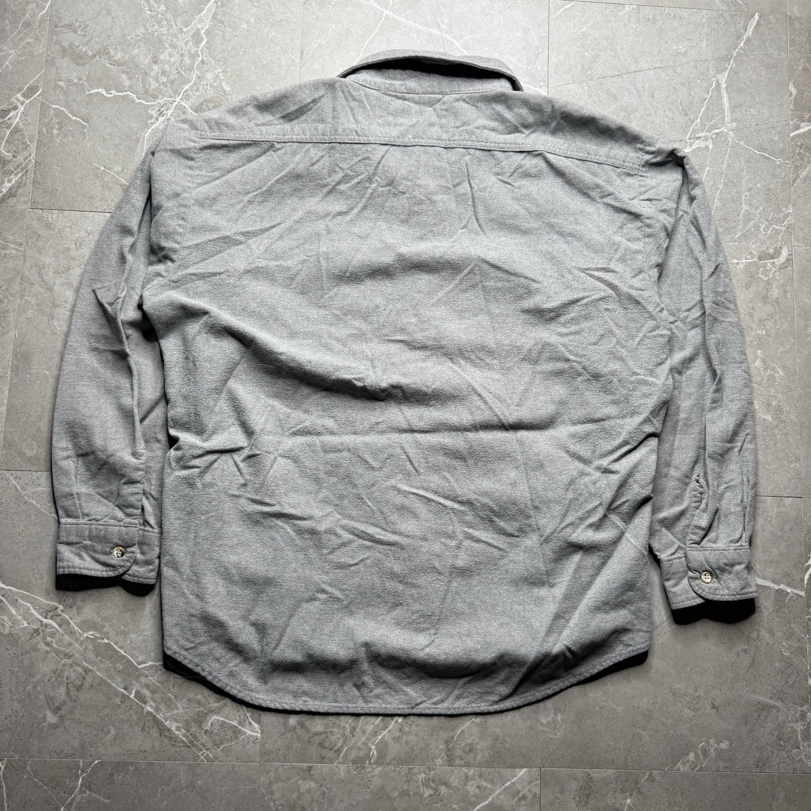 Five Brother Solid Gray Flannel Button Down Cotto… - image 4