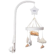 Nuby Biscuit Bear Musical Cot Mobile - Soothing Motion  6 Calming Lullabie