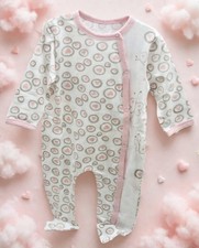 grenouillère bébé blanche motifs coeurs papillons bébé 0 à 3 mois