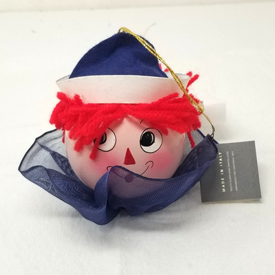Christmas Ornament Sailor Rag Doll Head Red Yarn Hair Italy Soffieria De Carlini