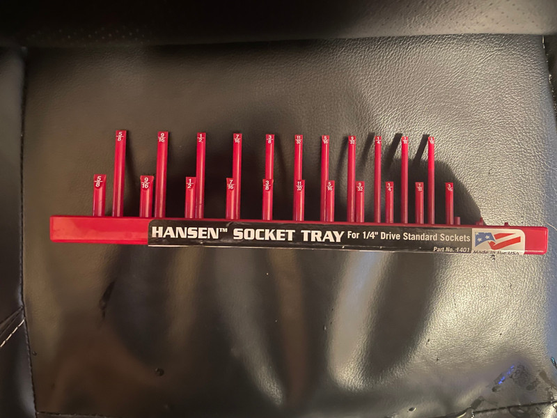 HANSEN - 1/4" DRIVE STANDARD SOCKET TRAY - RED - USED