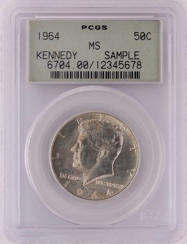 1964 Kennedy Half Dollar PCGS MS SAMPLE HOLDER (B3320)