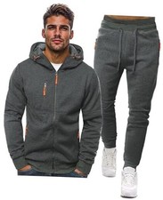 Sweatsuits for Men 2 Piece Hoodie Men's Jogging Tracksuit Set Large Dark Grey