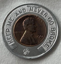 1961-D ENCASED U.S. LINCOLN CENT, ENGLER'S COINS - EARLY, IOWA