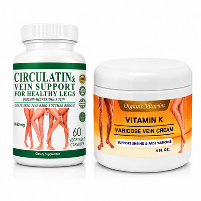 LEG VEIN & CIRCULATION Varicose Veins Spider Veins blood circulation KIT 