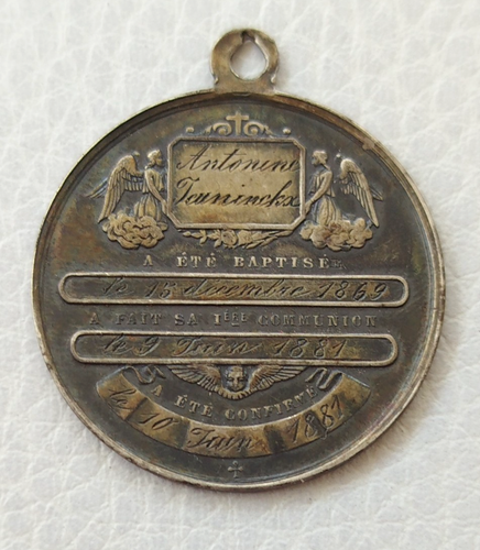 Broche De Baptême Religieuse En Argent Vintage - Occasion Avec Traces D'usure - France