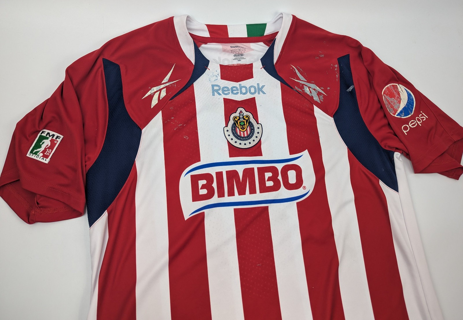Vintage Chivas de Guadalajara Soccer Reebok Jersey Hecho en Mexico Size Large